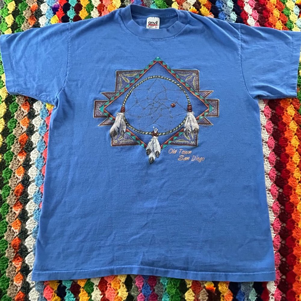 Vintage 1995 San Diego Dream Catcher Old Town Feathers Single Stitch Anv… - Picture 9 of 13